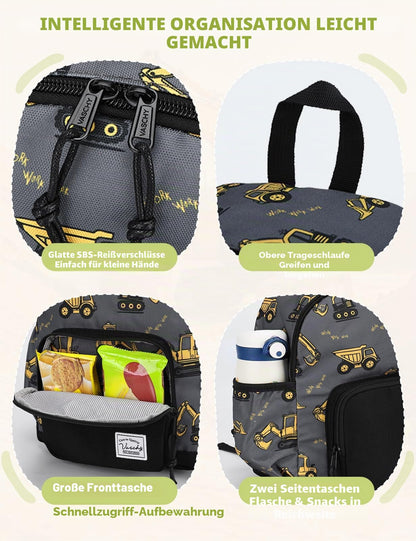 Rucksack für Mädchen, 4-6 Jahre, Schulrucksack mit Seitentaschen und Brustgurt, 127-Einhorn, one size, Niedlich