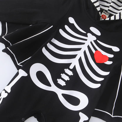 Halloween Kostüm Baby Fledermaus Skelett Strampler