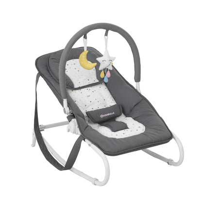 Badabulle Lichen foldable baby bouncer - Adjustable backrest - 3-point safety belt - Removable play arch 