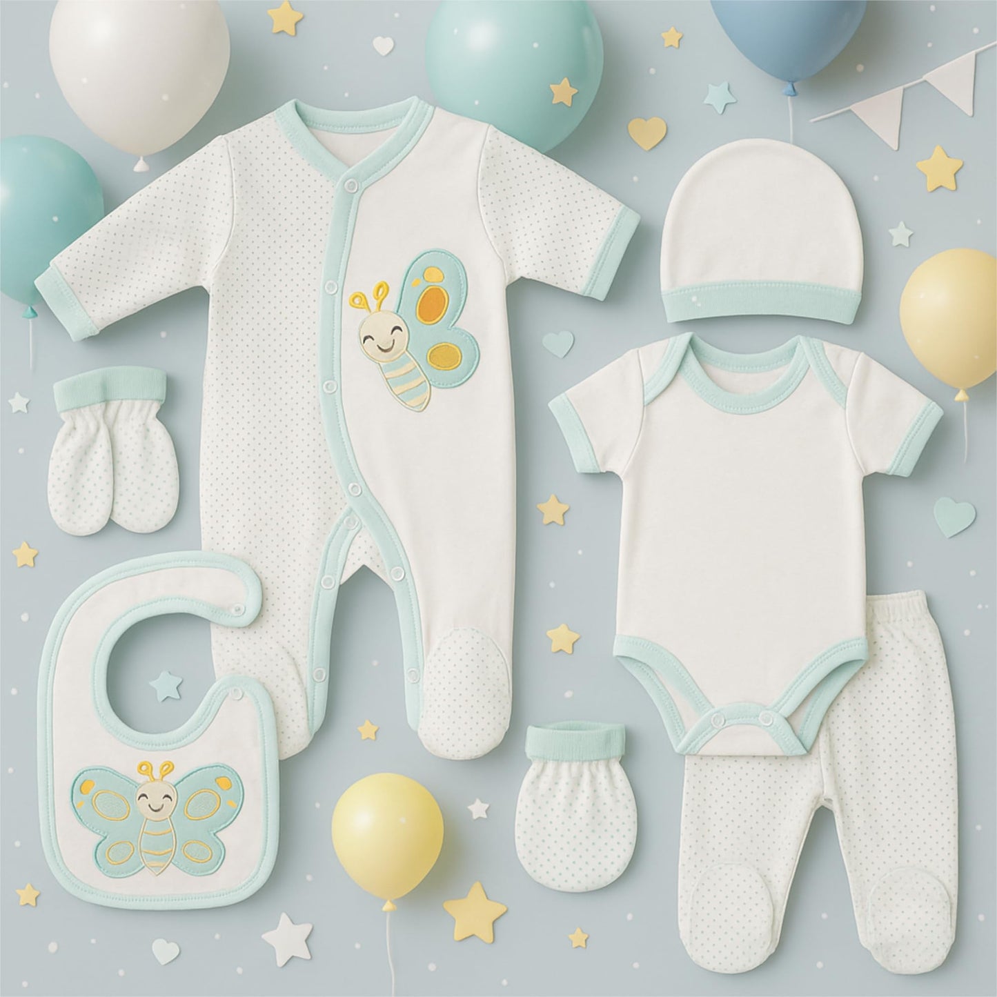 Newborn Baby Gift Set 100% Natural Cotton First Equipment Unisex Clothing Gift Set Baby Equipment for Babies 0-4 Months, koala