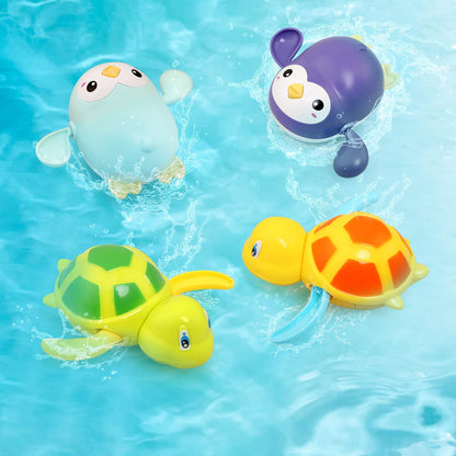 BelleStyle Baby Badespielzeug, Badewannenspielzeug für Baby Kinder Ab 1 2 3 4 Jahr, Wasserspielzeug Uhrwerk Schwimmende Aufzieh Schwimmbad Badewanne Bad Spielzeug für Kleinkinder Jungen Mädchen