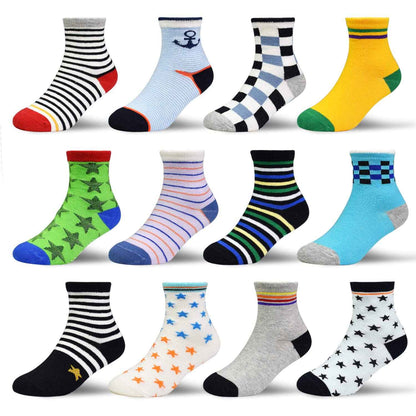HYCLES Baby ABS Socks Children 0-7 Years 12 Pairs Stopper Socks Children Non-Slip Socks Child Boys Girls 23-26 27-30 Toddler Socks Baby