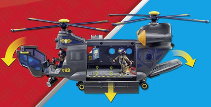 PLAYMOBIL City Action 71149 SWAT-Rettungshelikopter, detailreicher SWAT-Rettungshelikopter mit Licht- und Soundmodul, Spielzeug für Kinder ab 5 Jahren