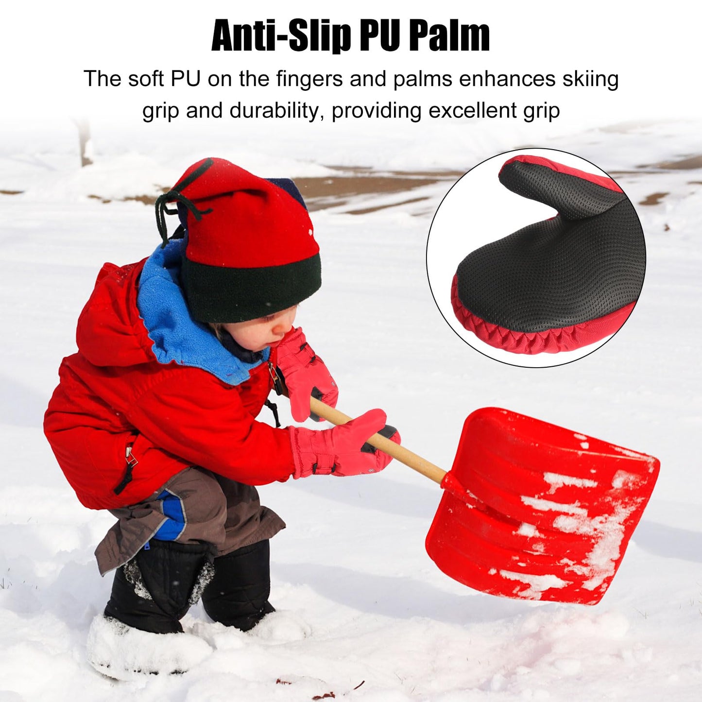 CUINIUNAID Fausthandschuhe Kinder Fäustlinge Kinder Wasserdicht Warm Fleece Weihnachten Kinder Thermohandschuhe für 1-9 Jahre Winterhandschuhe Kinder Schneehandschuhe Kinder Ski Handschuhe