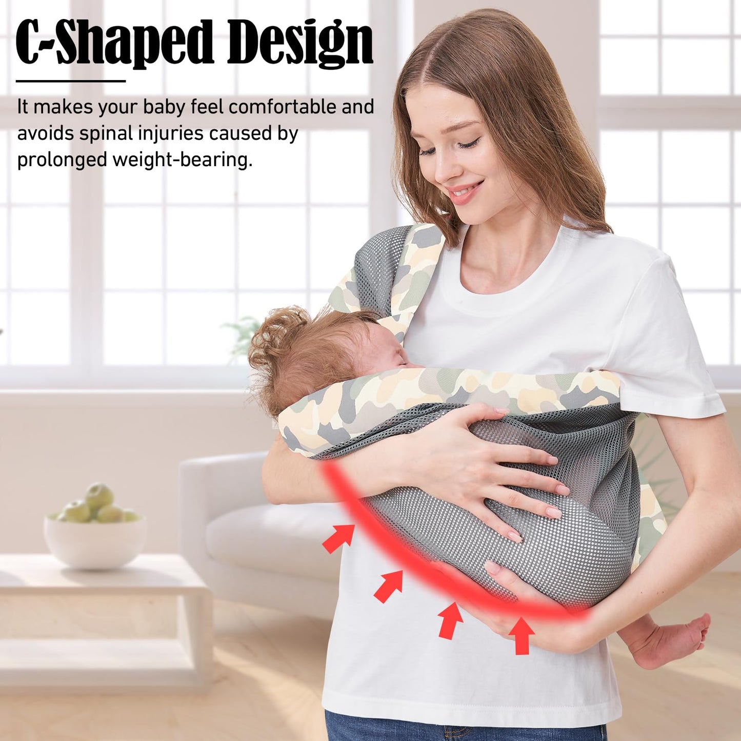 IULONEE Tragetuch Baby Babytrage Neugeborene Ab Geburt Verstellbare Babytrage Auf Einer Schulter Ergonomische Praktische Babytrage Tragbar Baby Tragegurt Für Babys Von 3 Bis 36 Monaten (Grau)