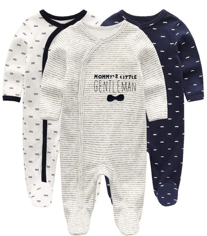 Kiddiezoom Baby-Jungen Mädchen Schlafstrampler, 3er Pack