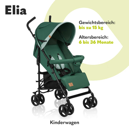 LIONELO Elia Buggy Small Foldable Pushchair up to 15 kg, Back and Footrest Adjustment, Rear Wheel Brake, Mosquito Net, Shopping Basket - Meloni2