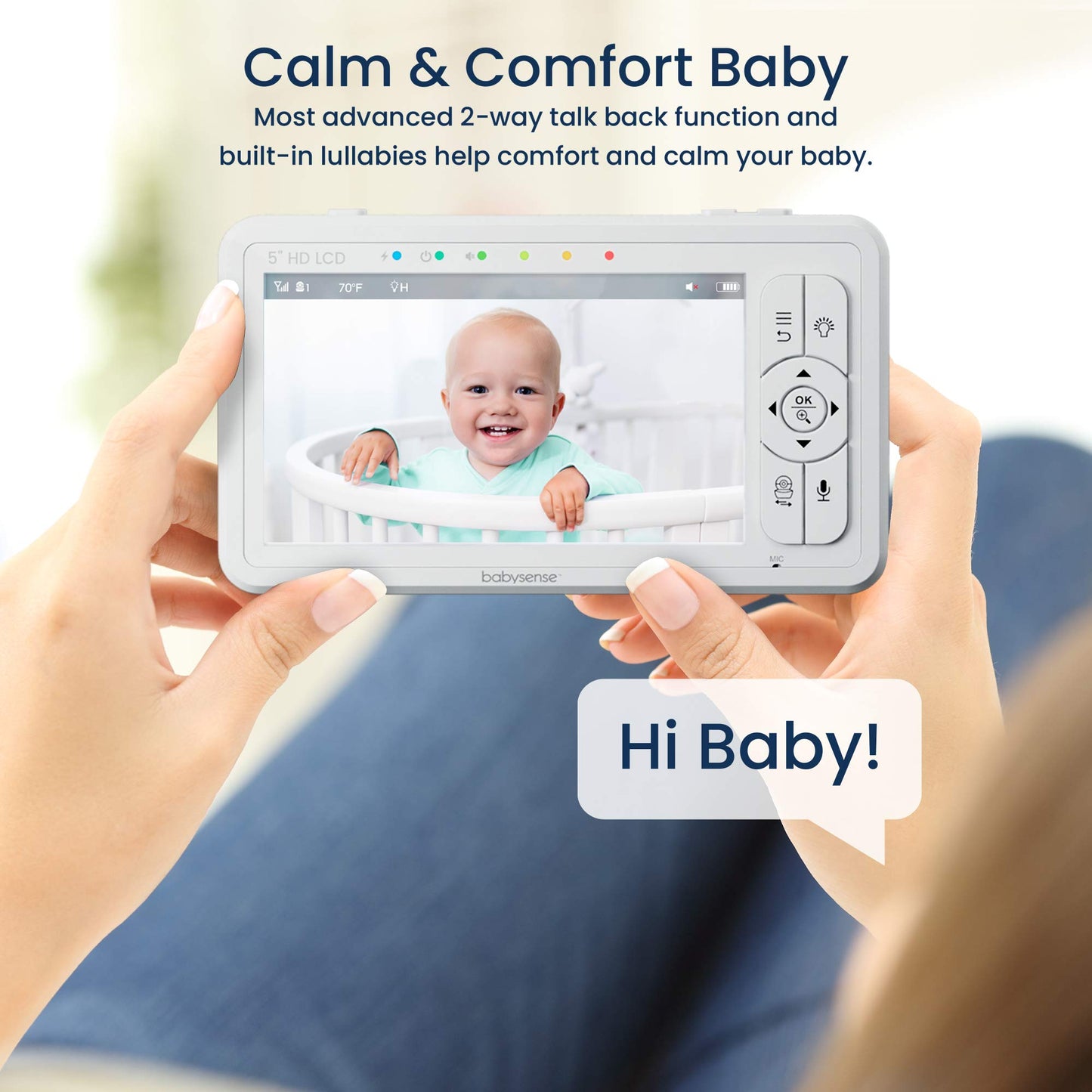 Babysense True Sleep HD Video-Babyphone mit Nachtlichtkamera & Bewegungsmonitor für Babys mit Echtzeit-Warnungen, kontaktlos, 2-in-1, Nur für den Heimgebrauch