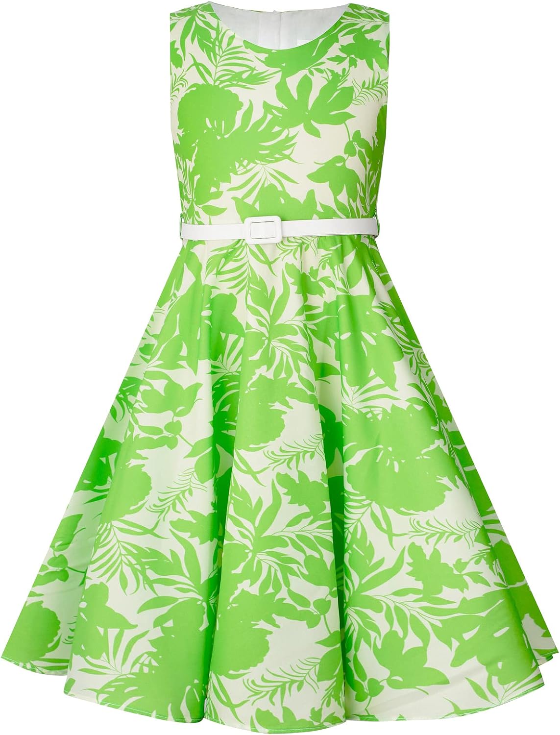 BONNY BILLY Mädchen Kleider Vintage Blumen Festlich Hochzeit Elegant Kinder Kleid mit Gürtel