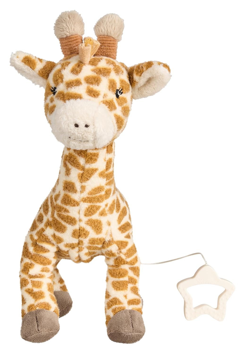 Sterntaler Spieluhr M Giraffe Kaya – Spieluhr aus weichem Stoff – entnehmbares Spielwerk – Melodie: Brahms Wiegenlied, praktischer Sternengriff - Einschlafhilfe - Geschenk, ab Geburt, goldbraun