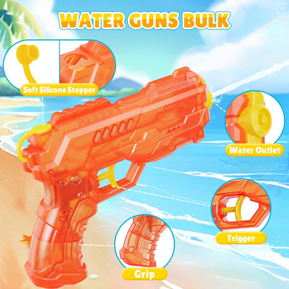 Wasserpistolen 2er-Set Wasserspritzpistole, Spritzpistole, Wasserpistole für Kinder, große Reichweite, Wasserpistole für Kinder, Erwachsene, Sommer, Außenpool und Strandspielzeug (Blau + Orange)
