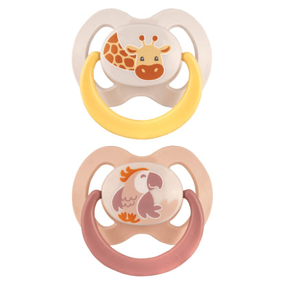 babynova Silikon Schnuller 2er-Set mit Sterilisationsbox - Schnuller Größe 1, 0-6 Monate - kiefergerechter Nuckel – BPA-frei – Made in Germany - Elefanten