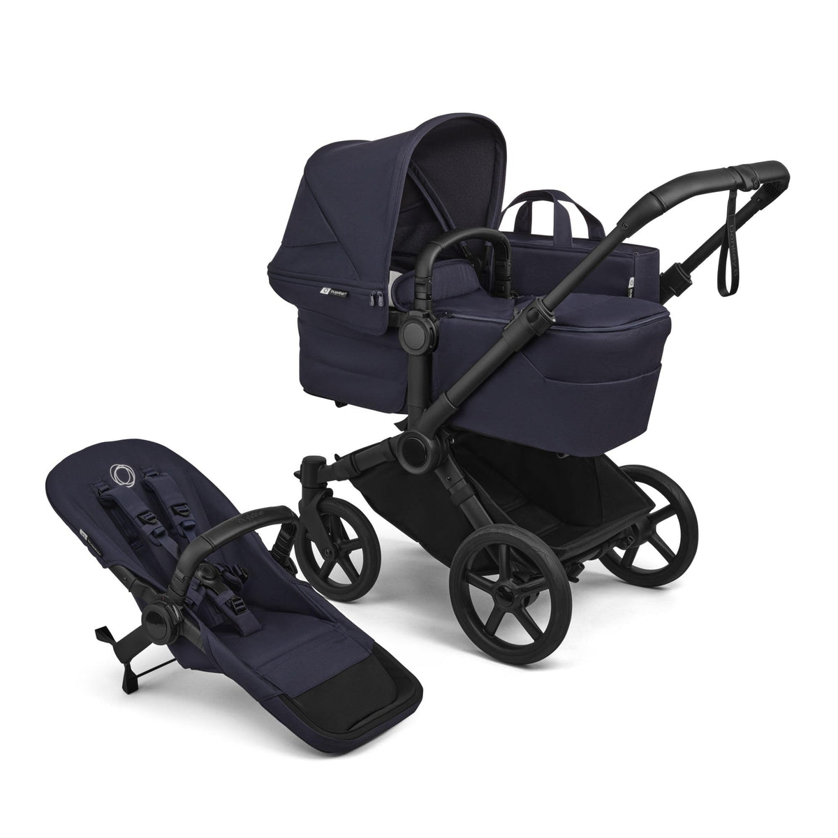 Bugaboo Donkey 6 Single, 2-in-1-Kinderwagen, für Neugeborene & Kleinkinder | umbaubar zum Doppel- und Zwillingskinderwagen, doppelter Stauraum und komfortable Einhand-Lenkung, Heritage Black Meloni2