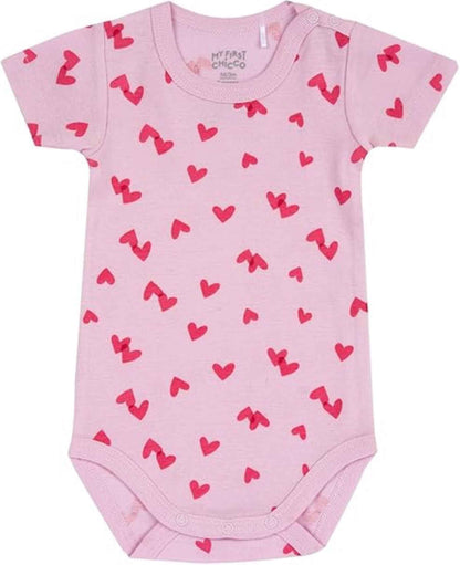 Chicco, Body für Neugeborene, Set aus 5 Kurzarm-Bodys aus 100% Baumwolle, Baby Jungen und Mädchen 0-24 Monate, Designed in Italy