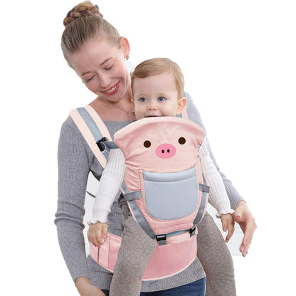 Rufun Babytrage Tiermuster Hüftsitz Ergonomisch für Neugeborene Vorne und Hinten