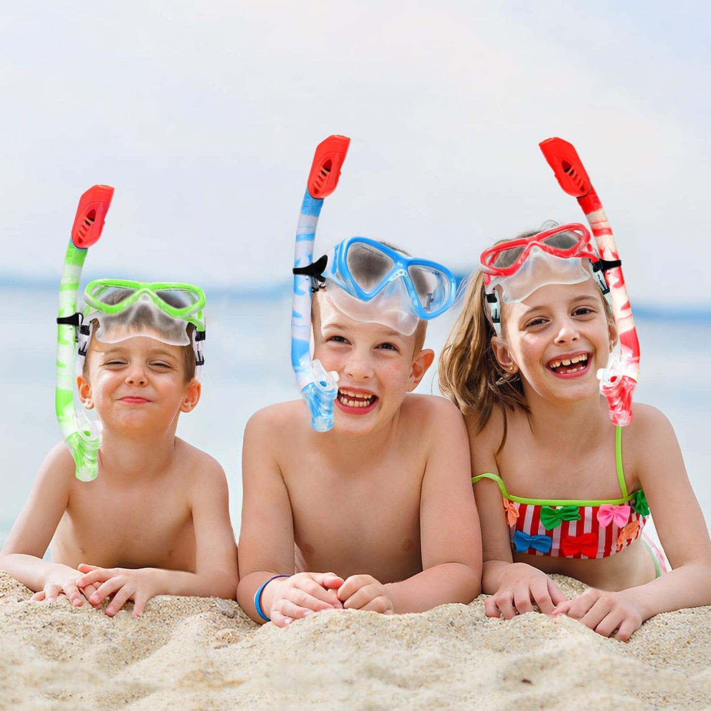 Schnorchelset Kinder - Taucherbrille Kinder mit Schnorchel Anti Leck Anti Fog HD Tauchmasken Dry Schnorchel für 4-13 Jahren Jungen Mädchen