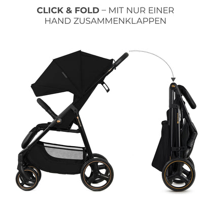 Kinderkraft TRIG 3 Kinderwagen, Kinderbuggy, Liegewagen, Sportwagen, Buggy, Zusammenklappen, Breite und tiefe Sitz, mit Liegeposition, 4 Rad Dämpfung, Große Dach, 5-Punkt-Gurt, bis zu 25 kg, Beige - Meloni2