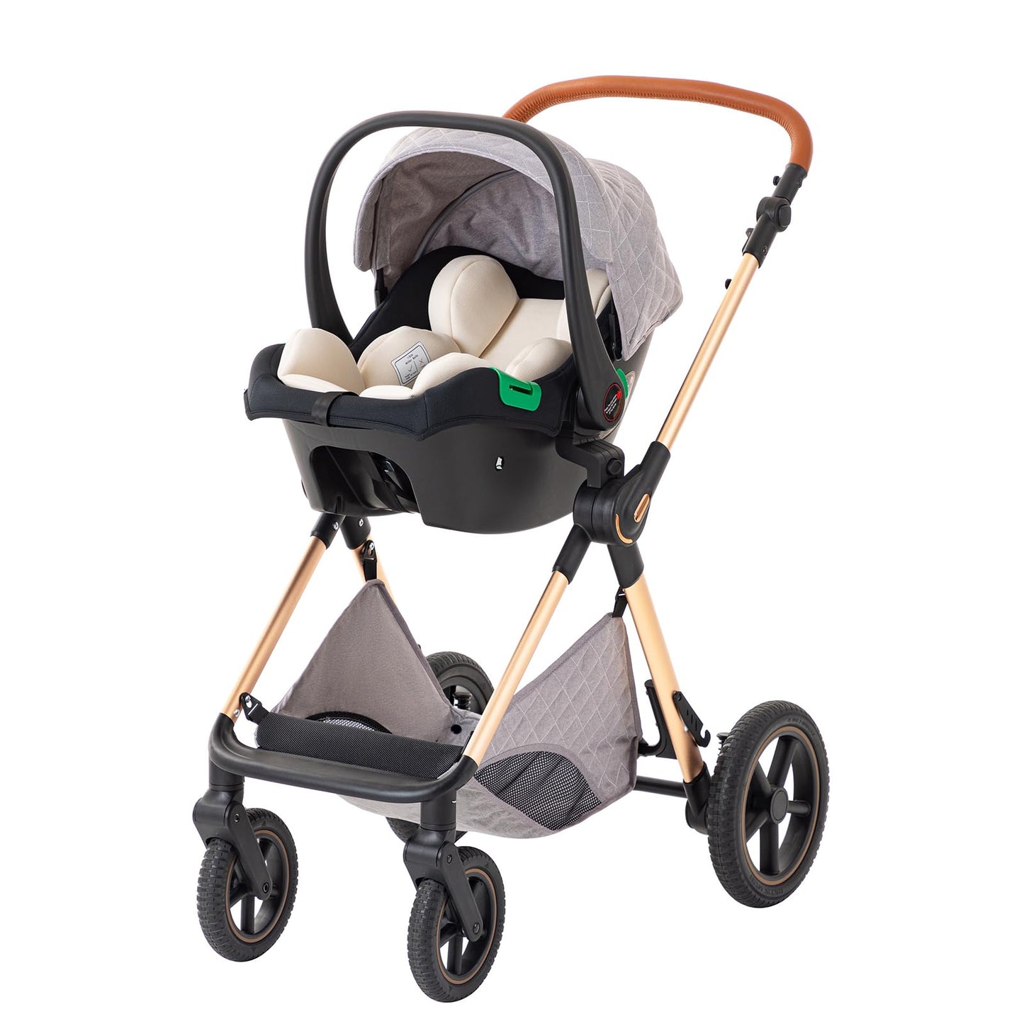 BEBBY 3-in-1 Kinderwagen KombiKinderwagen-Set 2-in-1 Buggy faltbar Luxus Hochlandschaft Neugeborenes Tragbarer Kinderwagen Zusammenklappbarer Kinderwagen Kinderwagen Travel System (D2-DEEPGREY)