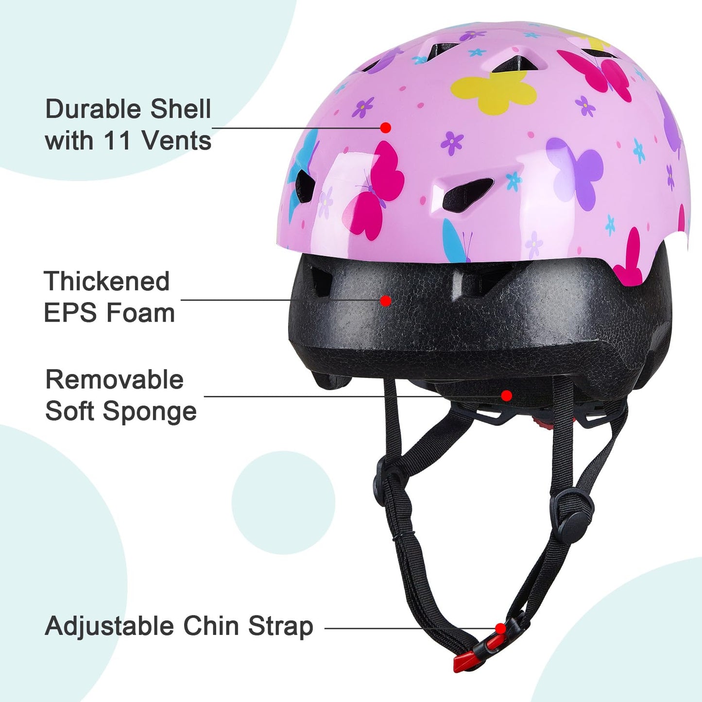 Kinder Fahrradhelm für 1-3 Jahre,Einhorn Helm für Mädchen,Verstellbarer Kinderhelm für Fahrrad,Skateboard,Scooter,Skaten