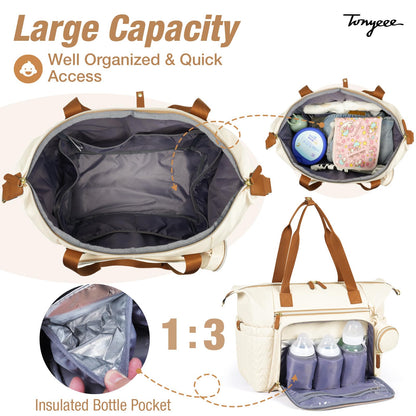 Wickeltasche mit Schnullertasche und Wickelunterlage, Wickelrucksack Multifunktions-Babytasche für Große Reisewindeltasche für Mama und Papa, isolierten Taschen-Dunkelblau