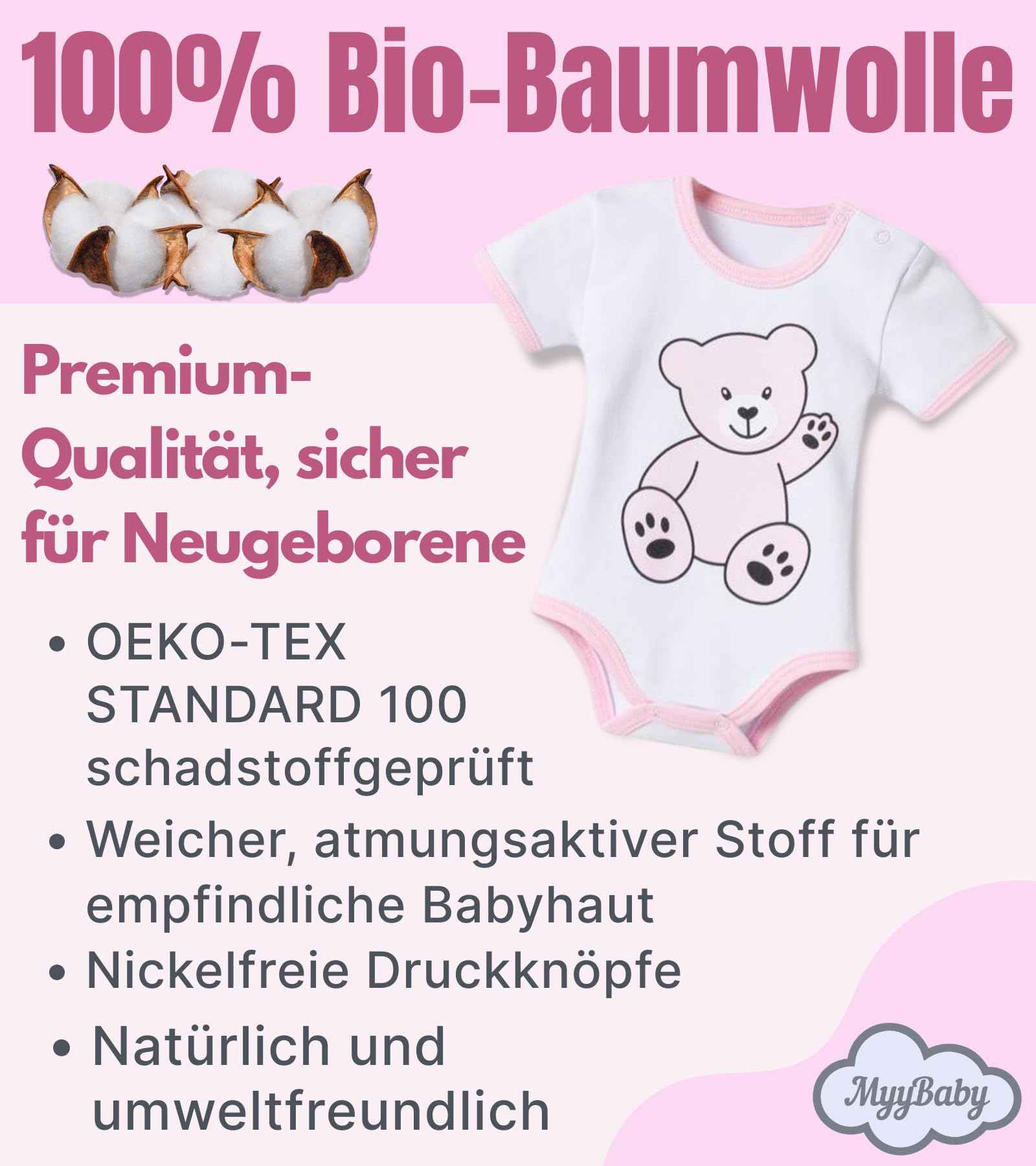 MyyBaby - Newborn Baby Set 100% Organic Cotton Oeko-Tex Standard 100 Baby First Equipment Clothing Newborn Baby Gift Set 13 Pieces 0-4 Months