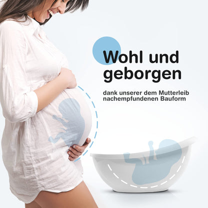 BabybeFun Baby Badewanne mit Badewanneneinsatz für Neugeborene [Testsieger] Rutschfeste Babybadewanne für Babys und Kleinkinder [0-12 Monate] Babywanne für Dusche Badewanne Weiß