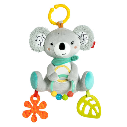 Fehn Activity-Spieltier Teddy – Baby Motorikspielzeug für Kinderwagen, Kinderbett und Babyschale zum Beißen, Greifen und Geräusche erzeugen – Beißring Spielzeug für Babys und Kinder ab 0+ Monaten