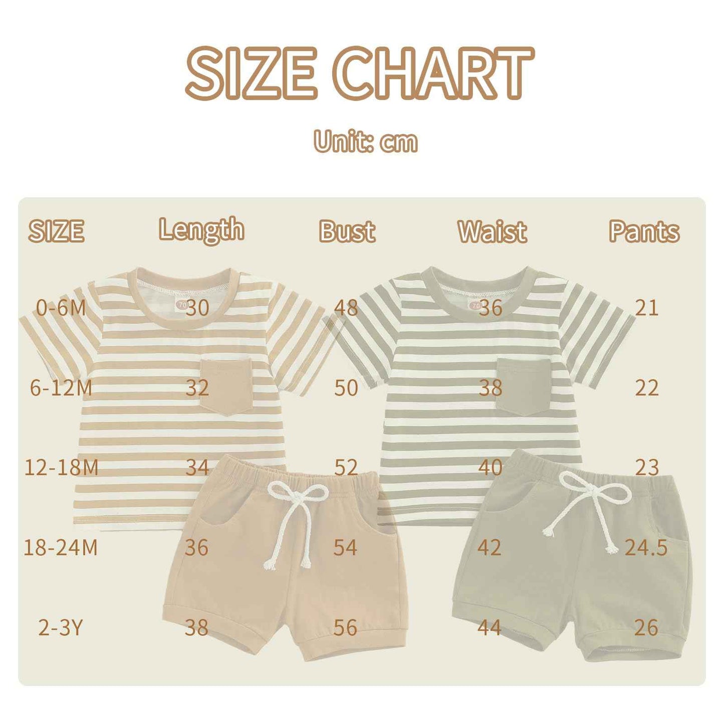Baby Sommerkleidung Jungen Neugeborene Set Kurzarm Streifen T-Shirt und Casual Hose mit Taschen Sommer 2Pcs Outfits Kleinkind Bekleidungsset