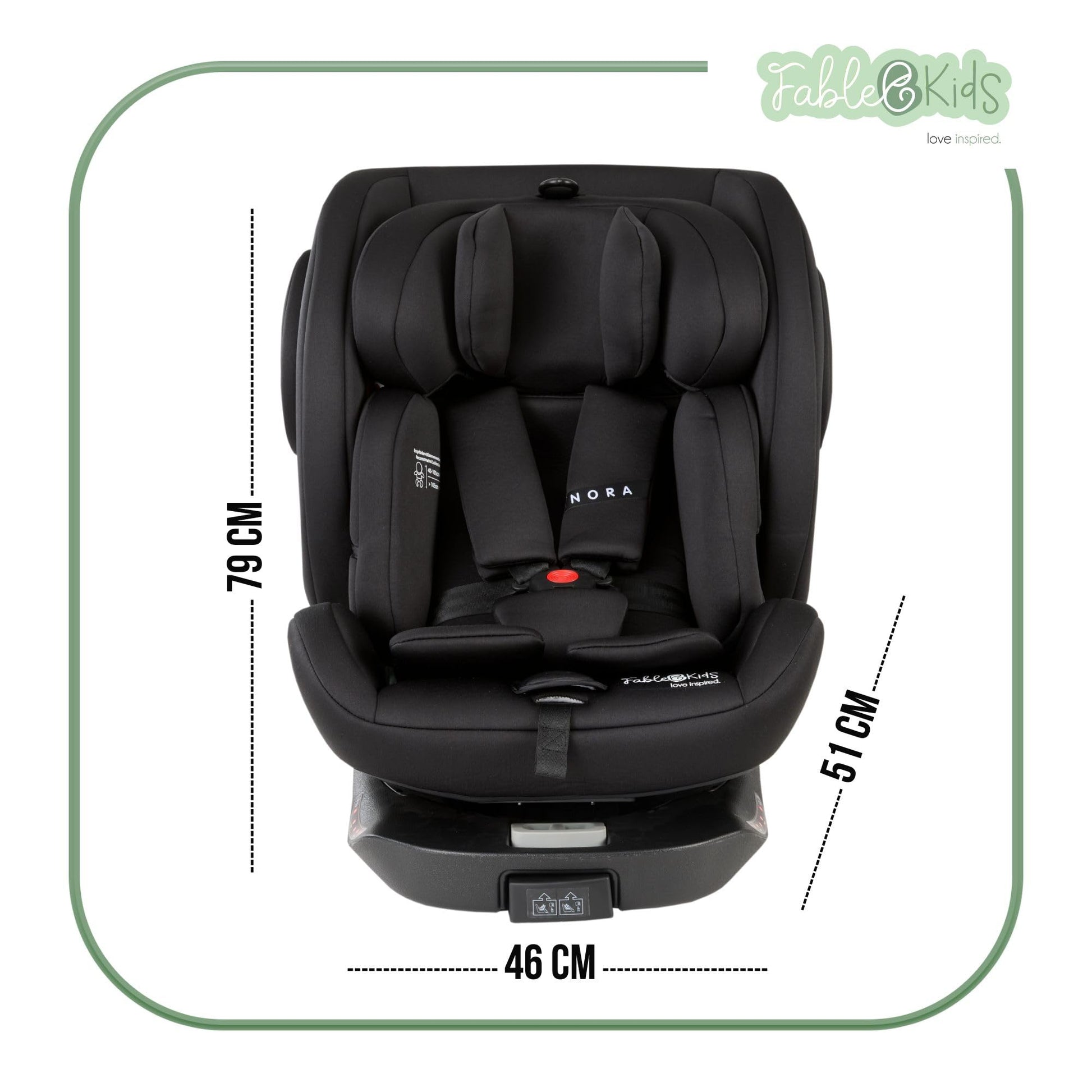 FableKids NORA Kindersitz Grau | 360° drehbarer i-Size Autokindersitz 40–150 cm | Reboarder mit ISOFIX & Stützbein | höhenverstellbare Kopfstütze & Rückenlehne | ECE R129/04 zertifiziert - Meloni2