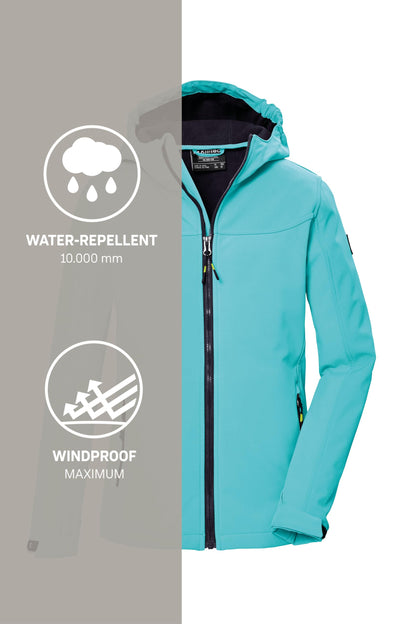 Killtec Mädchen Kos 145 Grls Sftshll Jckt Softshelljacke/Outdoorjacke mit Kapuze