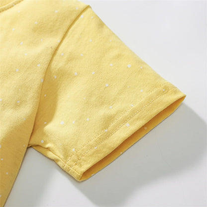 Kleinkind Mädchen Kurze Ärmel Ostern Kleid Baumwolle lässig Jersey Shirt Playwear Applique Kleid