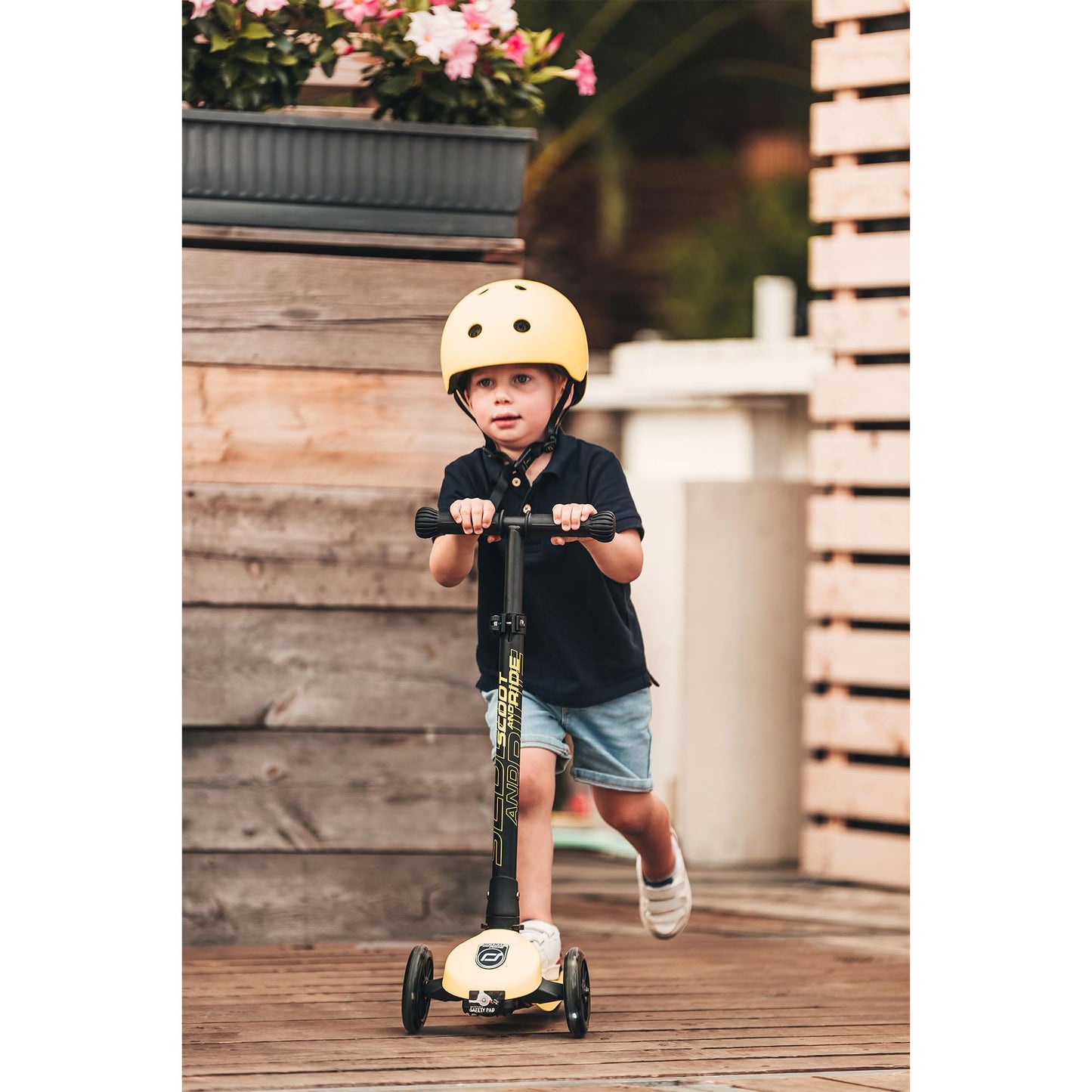 Scoot and Ride Baby Helmet with Adjustable Straps - Matte Finish - Small and Medium - Includes LED Safety Light and Soft Fleece Padding for Extra Protection