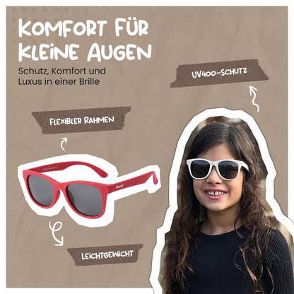 Maesy Yuki Children's Sunglasses for 6-12 Years, UV400 Polarised Protection, Flexible and Flexible Frame, Safe and Comfortable Sunglasses for Children