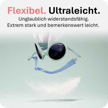 Mausito Sonnenbrille Kinder 6-24 Monate & 2-5 Jahre | VERGLEICHSSIEGER Kindersonnenbrille 100% UV-Schutz | BIEGSAM | Schadstofffreie Kindersonnenbrillen mit Band | Europäisches Design für Kinder