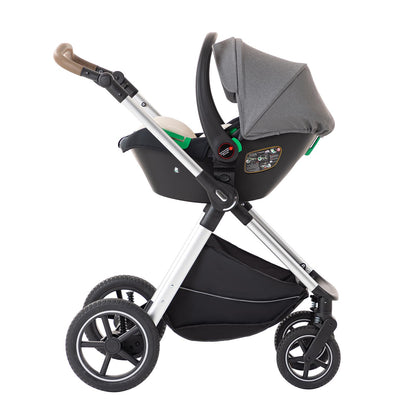 BEBBY 3-in-1 Kinderwagen KombiKinderwagen-Set 2-in-1 Buggy faltbar Luxus Hochlandschaft Neugeborenes Tragbarer Kinderwagen Zusammenklappbarer Kinderwagen Kinderwagen Travel System (D2-DEEPGREY)