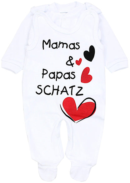 TupTam Unisex Baby Strampler Set Spruch Mamas & Papas Schatz