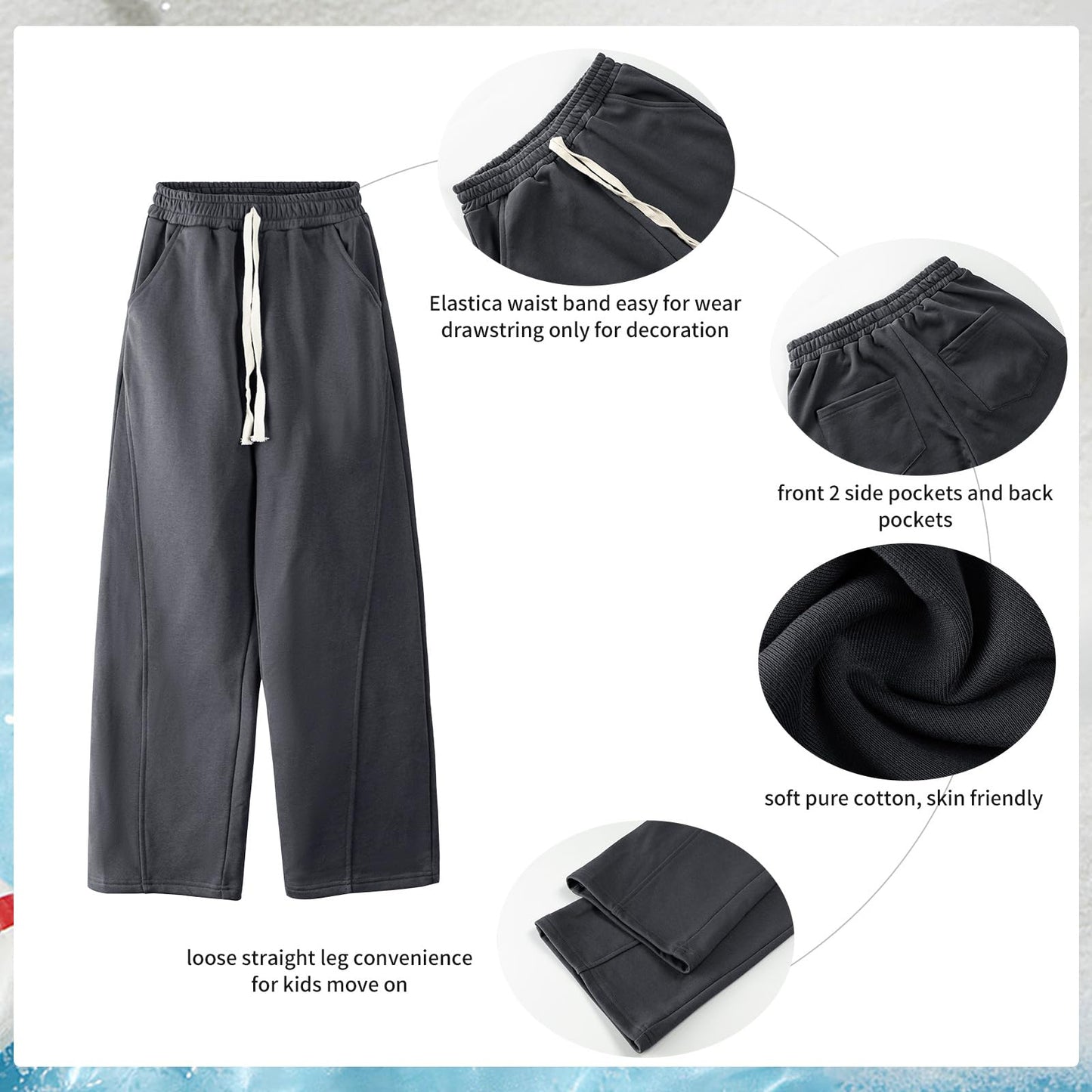 Rolanko Mädchen-Jogginghose mit Elastischem Bund, Lockere Passform, Sport-Jogginghose für Kinder, Lässiger Komfort