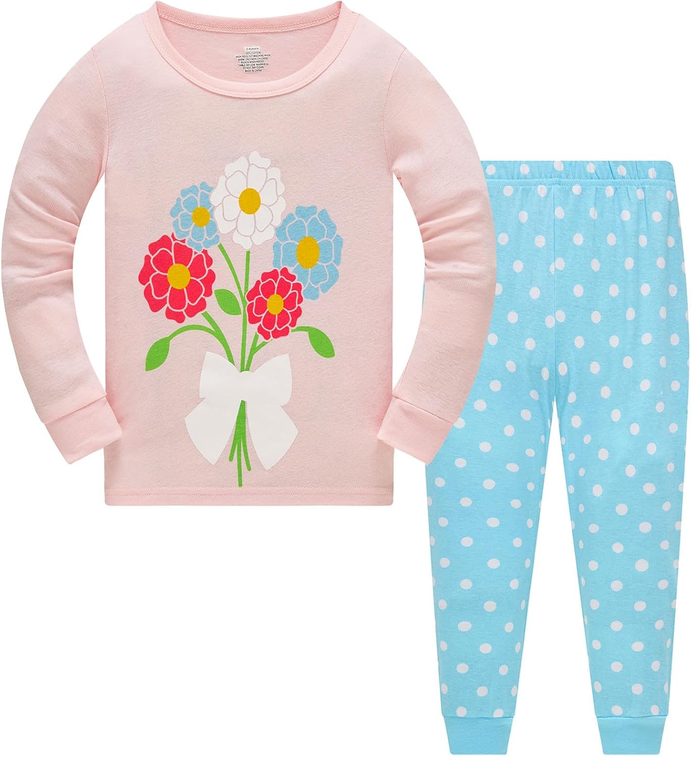 TEDD Girls' Pyjamas, Cotton, Cute, Unicorn, Long Sleeves, Two-Piece Pyjamas Set, Kids’ Sleepwear, Winter, Christmas, Sizes 1-12 Years