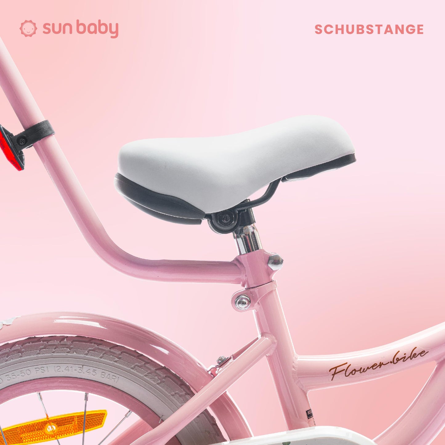 sun baby Mädchenfahrrad Flower Bike Radgröße zur Auswahl, mit Abnehmbarer Schubstange, Kinderfahrrad für Mädchen von 2 bis 6 Jahre