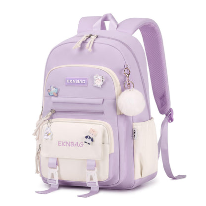 Tanou Schulrucksack Mädchen Schulranzen Kinder der 3.-7. Klasse, Rosa | Große Kapazität Schulrucksack Teenager, Leichter Nylon Mädchen Schultasche für Schule Reisen