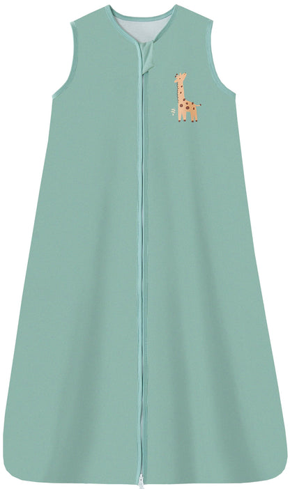 Chilsuessy Children's Sleeping Bag 1.5 Tog Pack of 2 Baby Sleeping Bag Made of 100% Cotton, Baby All-Year Sleeping Bag Pyjamas for Boys and Girls, 1.5 Tog/Elephant Lion + Green, 110 cm / Baby Height