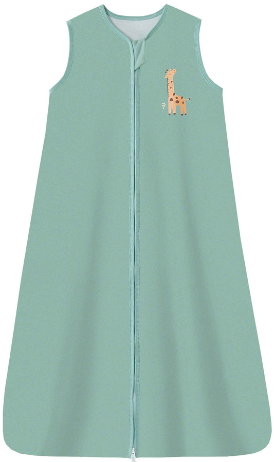 Chilsuessy Children's Sleeping Bag 1.5 Tog Pack of 2 Baby Sleeping Bag Made of 100% Cotton, Baby All-Year Sleeping Bag Pyjamas for Boys and Girls, 1.5 Tog/Elephant Lion + Green, 110 cm / Baby Height