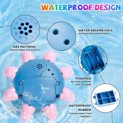 Jovicos Bath Toy, Octopus Spray Water Toy with Light, Bath Toy Baby from 1 Year, Bath Time Toy Children Gift (Blue)