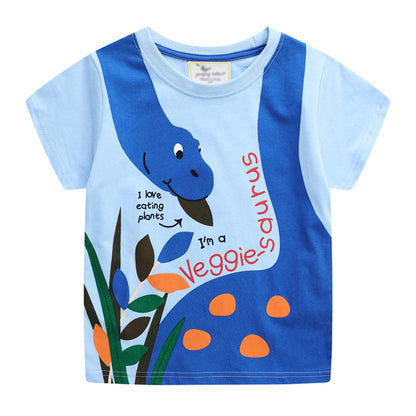 YOUNGSOUL Jungen T-Shirt Dinosaurier Kinder Kurzarm Tee Shirt Sommer Tops 3er-Pack