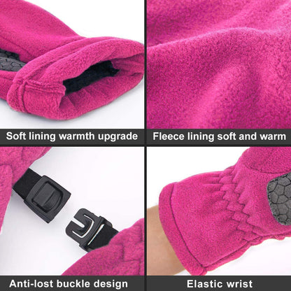 Arcweg Children's Gloves, Fleece, Warm Running Gloves, Winter Gloves, Non-Slip Cycling Gloves, Touchscreen Gloves for Boys and Girls, Finger Gloves for Sports, Outdoor, Camping, Hiking, Running