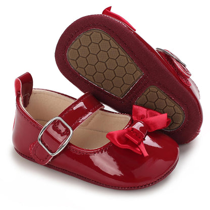 MASOCIO Baby Lauflernschuhe Krabbelschuhe Mädchen Kleinkind Rutschfesten Lederpuschen Babyschuhe 3-18 Monate