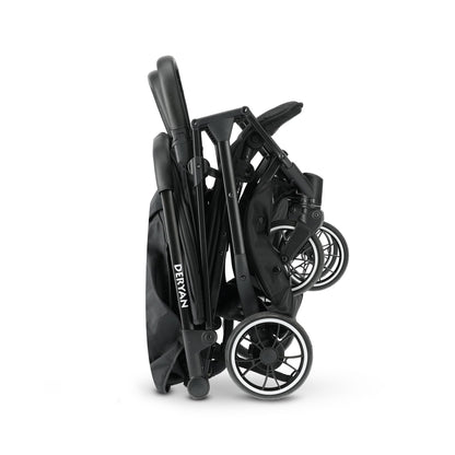 Deryan XP X2 Kinderwagen Buggy 2 in 1 - Buggy klein zusammenklappbar - Geburt bis 4 Jahre - Baby Wagen pro Sitz belastbar bis 22kg - Kinderbuggy klappbar - KOMPAKT & FALTBAR - Grau