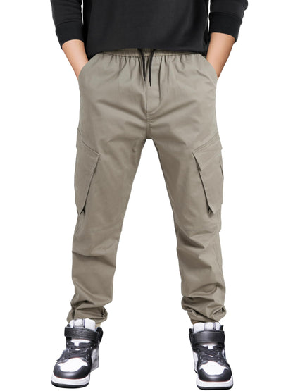 CAMLAKEE Jungen Jogger Hose aus Twil Cargohose mit elastischem Bund