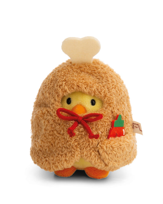 NICI Kuscheltier Küken Tschieps 8cm mit Chilisoße & Hähnchenkeulekostüm in Geschenkbox - gelb - Stofftier aus weichem Plüsch, Plüschtier zum Kuscheln und Spielen, für Kinder & Erwachsene - 61653