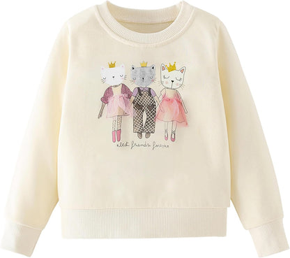Gumyoss Sweatshirt Mädchen Pullover für Kinder Mädchen Baumwolle Sweater Kleinkind Mädchen Langarm Tops Alter 2-8 Jahre